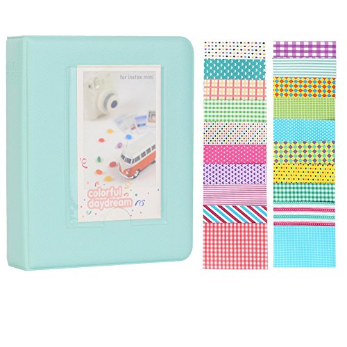 Anter 64 Taschen Instax Mini Foto Album für Fujifilm Instax Mini 8 8+ 9 7s 25 26 50s 70 90 Sofortige Kamera & Namenskarte mit 20 PCS Aufkleber - Ice Blue Anter 64 Taschen Instax Mini Foto Album für Fujifilm Instax Mini 8 8+ 9 7s 25 26 50s 70 90 Sofortige Kamera & Namenskarte mit 20 PCS Aufkleber - Ice Blue
