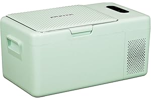 Alpicool S15 17L Compressor Car Fridge Freezer, DC 12v Camping Refrigerator, Portable Mini Cool Box for TruckCampervanRVBoat, -20℃ to 20℃(Green)