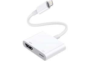 AMZTOP Lightning to HDMI Adapter,Apple MFi Certified 1080P HDMI Cable Adapter Sync Screen Video & Audio Digital AV Converter with Charging Port for iPhone, iPad, iPod on HDTV/Projector/Monitor,No Power Need