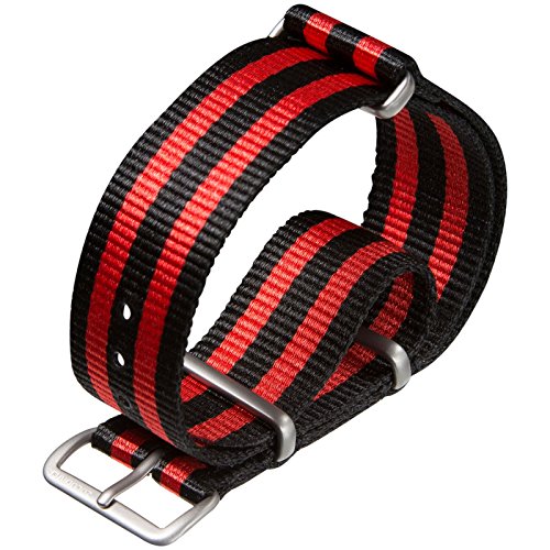 Nylon NATO G10 Militr Uhrenarmband von ZULUDIVER Satin, Schwarz und Rot, 20mm Nylon NATO G10 Militr Uhrenarmband von ZULUDIVER Satin, Schwarz und Rot, 20mm