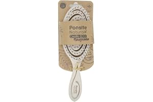PONETTE NATURAL - Cepillo de Pelo ECO Masajeador Ecológico Beige Desenredante Antitirones, Fabricado con Fibra Natural de Trigo, 100% Reciclable, Marca Española