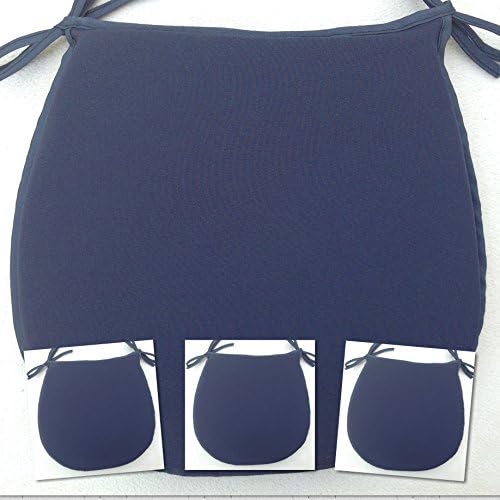 SET OF 4 PLAIN DARK NAVY BLUE CHAIR SEAT PADS (For Seats Approx.14"x14")