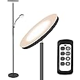 Floor Lamp,Totofac Sky LED Modern Torchiere 3 Color Temperatures Super Bright Floor Lamps,27W Main Light and 7W Side Reading Lamp for Living Room, Bedroom, Work with Remote Control & Touch Control