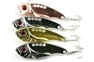 LENPABY 8 pcs Métal VIB Leurre de Pêche Basse Crankbait Pêche Spinner Lame
