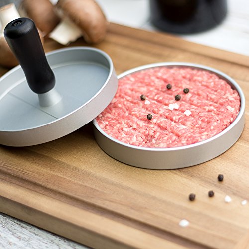 Rustler Hamburgerpresse mit komfortablem Griff in silber| Burgerpresse ist antihaftbeschichtet und aus robustem Aluguss | für perfekte Burgerpatties - 5