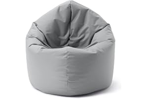 Lumaland Worek do siedzenia 2 w 1, okrągły worek do siedzenia 120 x 80 x 75 cm, 2 w 1, do użytku wewnątrz i na zewnątrz, z wypełnieniem 300 l, wodoodporny i wytrzymały [srebrno-szary], (LL-20947-018)