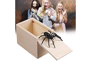 Gehanico Spider Box Prank Spider Spider Joke Prank Spider Box Scary Box Spider Spider Trick Box Surprise Rubber Realistic Spider Handcrafted Wooden Box Funny Toys Gifts For Halloween