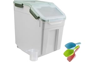 Uotyle Futtertonne, Futtertonne Hund 10KG Für Hundefutter Aufbewahrung BPA-frei Tierfutterbehälter Luftdicht Mit Deckel Schaufel Hundefutter Box Für Trockenfutter （Cyan）