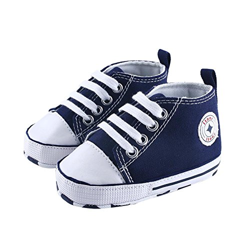 Itaar Babyschuhe Krabbelschuhe Turnschuhe aus Segeltuch mit weicher und rutschfester Sohle für Babys und Kinder 3-18 Monate - 2