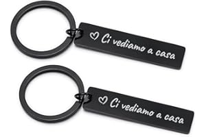 LAC EVERYTHING EVERYWHERE LAC Brelok do kluczy do zobaczenia w domu - Brelok do kluczy Nowy dom Nowa Para On i Ona Metal - Prezent dla pary na wspólne życie i Boże Narodzenie, Czarny, Taglia unica