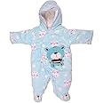 Baby Moo BFF Bear Blue Winter Quilted Hooded Romper
