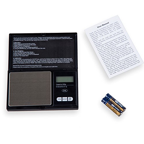 SODIAL (R) Digitale Taschenwaage 500 g x 0.1 g fuer Laborchemikalien, Schmuck, Diamanten, Edelsteine, Gold, Silber, Muenzen, Gewuerze, Schiesspulver, Umschlaege, Lebensmittel, Ernaehrung usw. – schwarz - 7