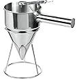 RKPM HOMES Pancake Batter Dispenser with Handle & Rack I Stainless Steel Octopus Ball Funnel I Heavy Duty Baking Tool I Maker for Cupcakes, Crepes, Muffin, Waffles, Chocolate balls or Any Baked Goods