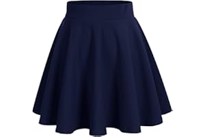 DRESSTELLS Damska podstawowa solidna wszechstronna elastyczna nieformalna spódnica mini z dzwoneczkiem