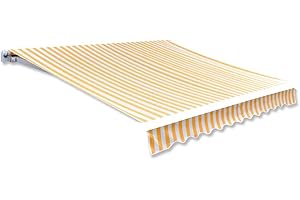 FIRBNUS Toldo de Lona Naranja y Blanco Telas para Toldos Tela Impermeable Toldo de Repuesto de Jardín Lona para Toldos Tela Toldo Repuesto Tela de Repuesto para Toldo 500x300 cm (Sin Estructura)