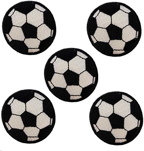 Meatilk 5Pcs Football Diy Embroidered Iron Sewing On Applique Patches