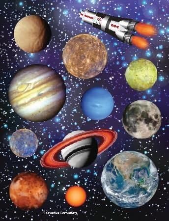 Space Blast Party Stickers Sheet Favours x 4
