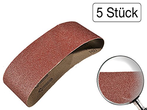 5 Stück Schleifbänder 60 x 400 mm Körnung 60