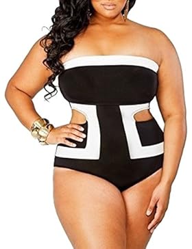 Moollyfox Plus Size Donne Costume Da Bagno Tinta Unita Triangolo Classico Capestro Monokini Bikini
