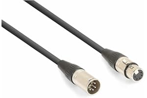 POWER DYNAMICS PD 3m DMX Cable 5-Pin XLR Male to Female Connector - Professional Lighting & Audio Signal Cord for DMX512 Devices, Premium Flexible Shielded Construction with Included Tie