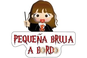 FFRAME Pegatina coche bebé a bordo, niña a bordo, paqueña bruja, vinilo facil de pegar, bebé a bordo, pegatina coche, camion, autocaravana