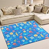 Größe: ca. 203 x 147 cm SnowXXL SchneeXXL-Teppich, Meerestiere im Raum, 200 x 150 cm, Wohnzimmerteppich, Schlafzimmerteppich für Kinder, zum Spielen und Dekorieren, 80 x 58 Zoll, bunt, 203 x 147 cm