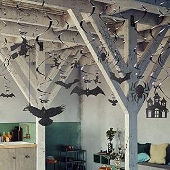 30 Pieces Decorating Hanging Swirl Halloween Party Set Creepy