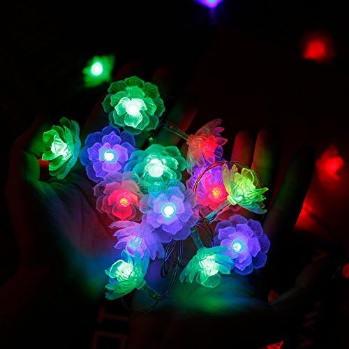 Veesee 40 LED 16 Ft Colorful Flower Fairy String Lights ,Battery Operated String light for Chirstmas,Happy New Year ,Valentine's, Wedding, Teen Girl Bedroom, Room ,Indoor Decoration