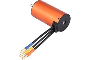 Dilwe Moteur sans capteur de Voiture RC, 3670 1900KV 4 Polonais Moteur Accessoires pour RC 1/8 Voiture