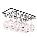 Produktbild Warm Van unter Schrank Vintage zum Aufhängen 5 Slots Wein Glas Rack, Stielglas Eisen Rack, Becherhalter für Home Bar, hält bis zu 10-15 Gläser 20"L x 9"W inch schwarz