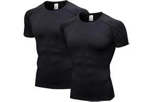 LANBAOSI 2-częściowy męski T-shirt kompresyjny, do biegania, z krótkim rękawem, koszulka funkcyjna, oddychająca, sportowa, do biegania, joggingu, fitnessu, gimnastyki