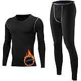 Biancheria Intima Termica Set, Maglia Termica Uomo Antivento Funzionale Base Layer Invernale Intimo Termico Asciugatura Rapid