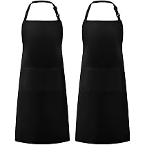 Grembiuli da Cucina - 2PCS Regolabile Grembiuli con Tasche Chef di Cucina Con 2 tasche per Gli Uomini Donne Cucina Ristorante and Coffee House