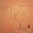 S-Union Albero Bonsai Lampada,Acero Decorazione Luce con 24