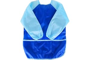 KIMMAX Grembiule Pittura Bambini 3-10 Anni, Grembiulino Impermeabile Scuola con Maniche per Dipingere Scuola Asilo Cucina Casa Asilo e lavoretti Manuale