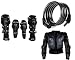 Auto Pearl Premium Quality Bike Accessories Combo of AXO Motorcycle Racing Rider Elbow And Knee Guard Pads Protector Gear Black. & Cable Lock For Bicycle/Bike/Helmet/Luggage etc. & Fox Riding Gear Body Armor Protective Jacket For Bike - Black -Medium. RS.2112.00