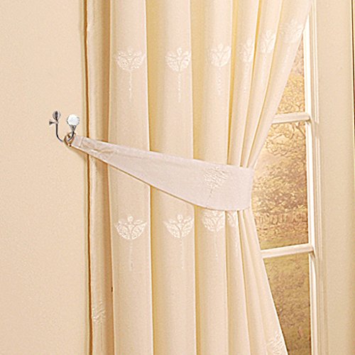 btsky 2 x Glas Kristall Vorhang halten Rücken Raffhalter Wand Haken Quaste Halterung silber - 8