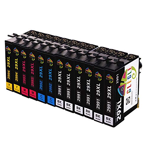GLEGLE 29 29XL Cartucce d'inchiostro Compatibile con Epson XP-255 XP-245 XP-247 XP-235 XP-352 XP-332 XP-442 XP-342 XP-257 XP-355 XP-452 XP-455 XP-345 XP-445 XP-335 XP-432 XP-435 Confezione da 12