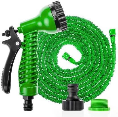 UKEOLUKEOL Green 100 FEET Expandable & Contracting Garden Flexible Hose Pipe & Spray Gun