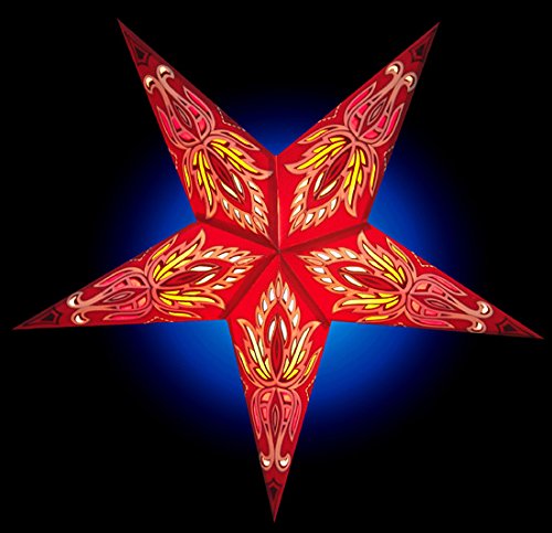 Weihnachtsstern / Papierstern Lampenschirme mit funkelnden dekorativen Designs in Handarbeit RIGEL – Rot - 3