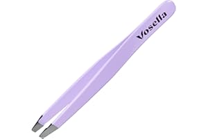 Vosella - Schräge Pinzette für Präzise Haarentfernung, Edelstahl, Made in Solingen - Lilac Dream