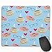 Produktbild Scale Tossed Smart Coffee and Donuts On Blue Personalized Mouse Pad - Add Pictures, Text, Logo Or Art Design and Make Your own Customized Mousepad.11.8 x 9.8 Inch