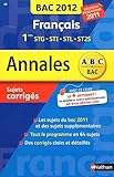 Image de ANNALES BAC 2012 FRANCAIS 1ERE