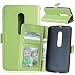 Produktbild Nancen Compatible with Handyhülle Motorola Moto X Play Lederhülle Neu Style Acht Farbe Weich PU Flip Case Ledertasche/Schutz Etui, Karten Slot Foto Wallet Hülle