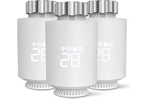 OAMGER Smarte Heizkörperthermostat, Smart Heating Thermostat mit App-Funktion, Programmierbar, Sprachsteuerung,kompatibel mit Amazon Alexa/Home Assistant/ZigBee (3 Stück)