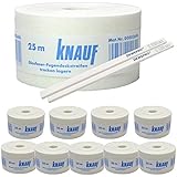 10 St. KNAUF® Glasfaser Fugendeckstreifen - 25m Rolle; Breite: 50mm - Bewehrungsstreifen zur Fugenverspachtelung - im Set ink
