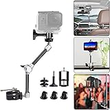 gopro cam hero ★Hochwertige Qualität: Der 27,94 cm lange Magic Gelenkarm ist aus Aluminiumlegierung und mit Kugellager auf beider Ende.Max Nutzlast beträgt 1 kg.Eine perfekte Kamera,Handy Klemmhalterung zum Filmen, Interviewen, Aufnehmen, Aufzeichnen, Fotografieren.