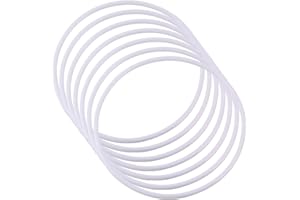 FSSTUD 20 anelli acchiappasogni in plastica bianca, cerchi rotondi per macramè, ghirlande, anelli floreali, anelli da appendere alla parete, per matrimoni, centrotavola, cerchi rotondi, 16 cm