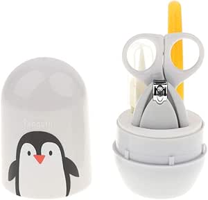 Baoblaze Kit 4 En 1 Coupe Ongles Pour Bebe Ciseaux Coupe Ongles Pince A Ongles Lime A Ongles Pingouin Gris Amazon Fr Beaute Et Parfum