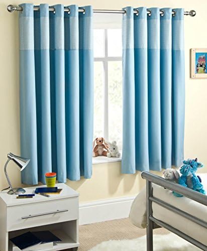 Enhanced Living Curtain Panel (Set of 2) Size: 117cm W x 137cm L, Colour: Blue